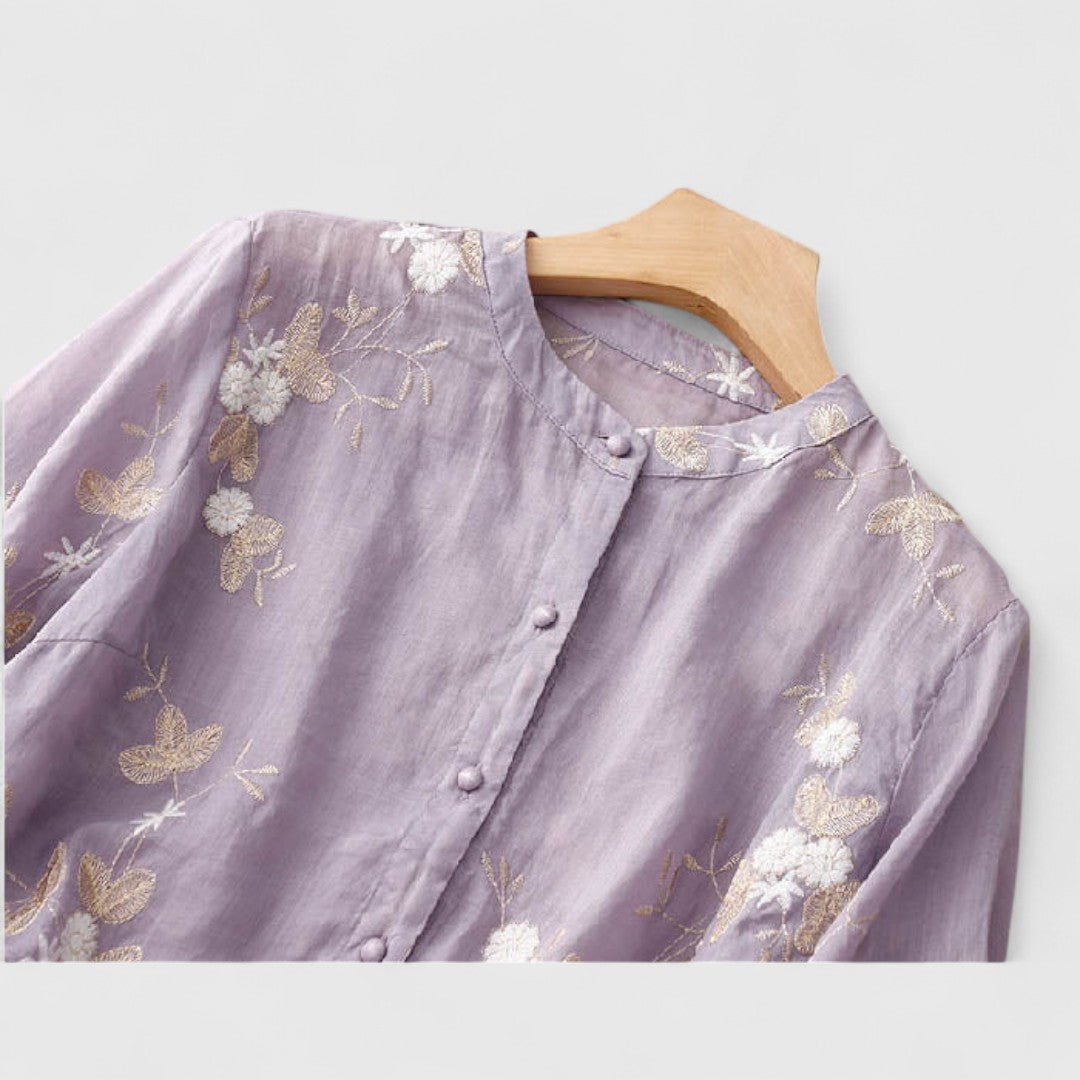 ELYRA™ | Blouse à fleurs en matériaux premium